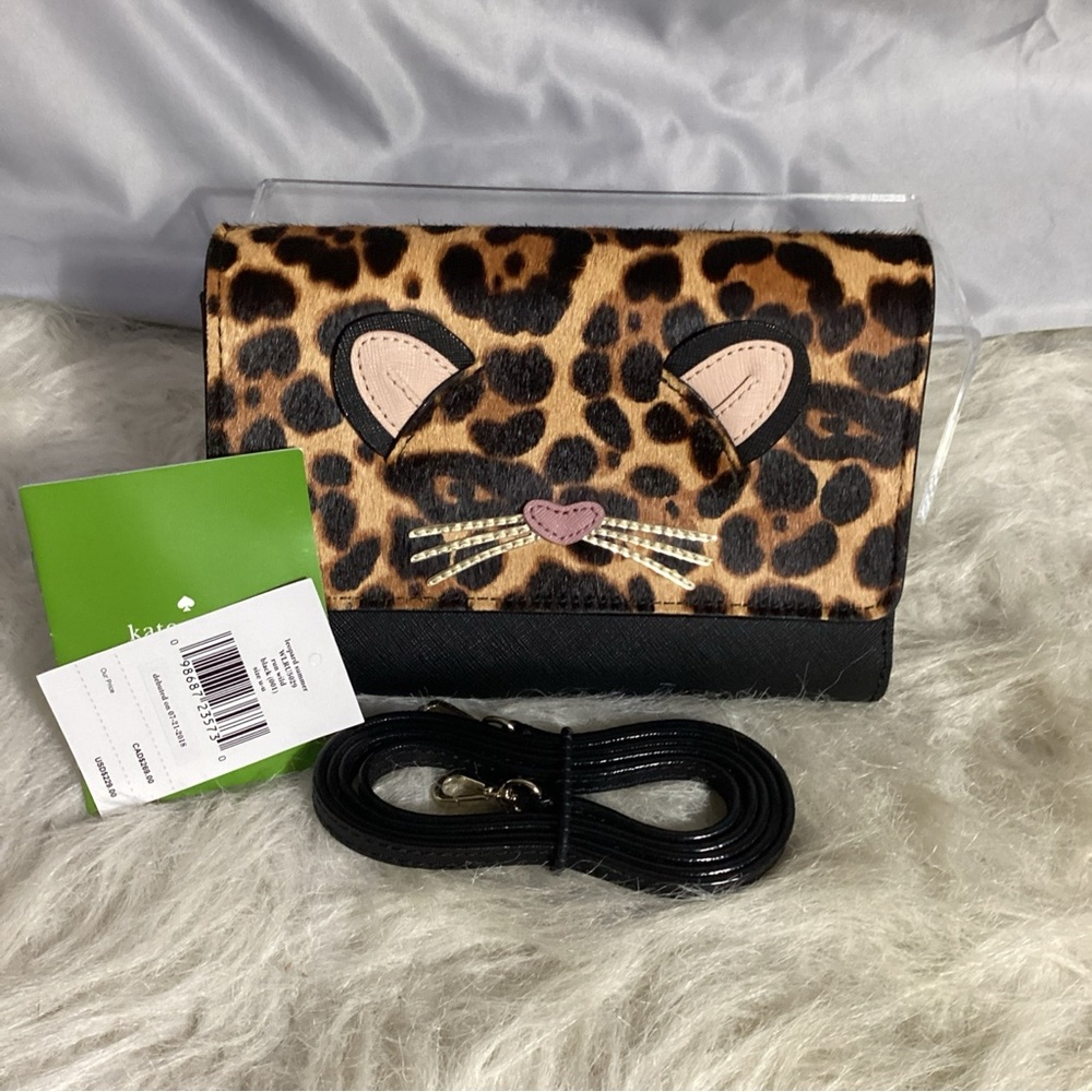 Kate Spade Leopard Summer Run Wild Calf Hair Leather Crossbody Bag - Picture 3 of 12